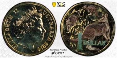 2014 $1 Mob of Roos AlBr Colorized MS67