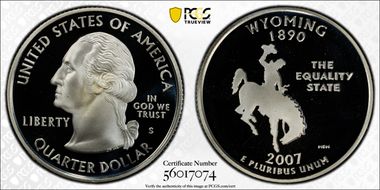 2007-S 25C Wyoming Silver PR69DCAM