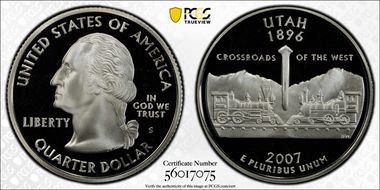 2007-S 25C Utah Silver PR69DCAM