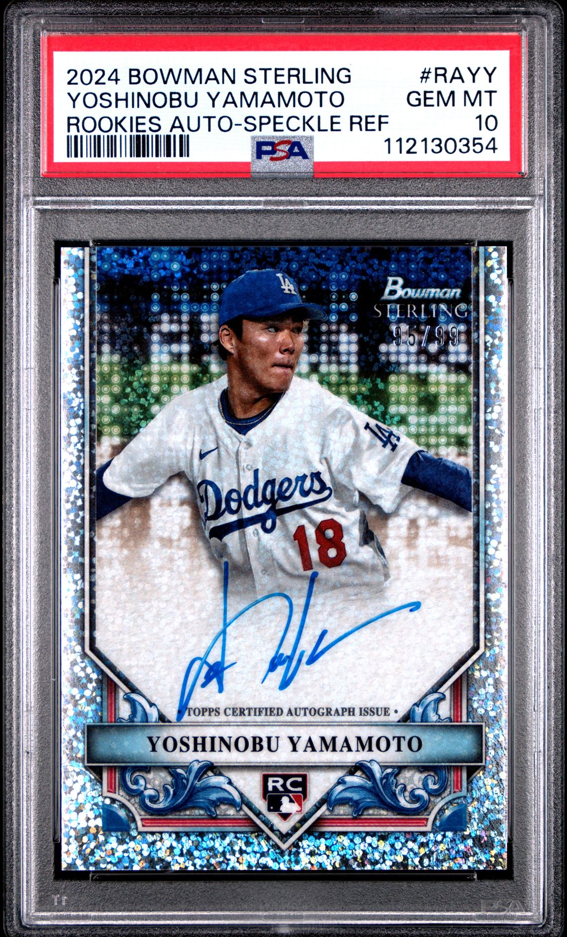 2024 Bowman Bowman Sterling SPECKLE REF #RAYY Yoshinobu Yamamoto front