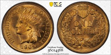 1909 1C Indian MS66RD