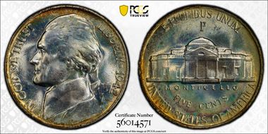 1942-P 5C Silver MS67
