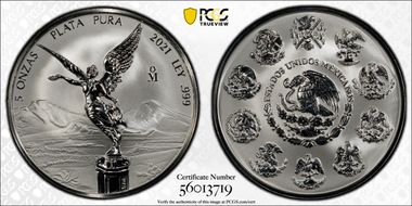 2021-Mo 5 Onza Libertad Ag Rev PR PR70