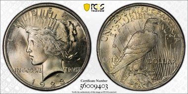 1923 $1 VAM 8 Doubled TRVST MS67