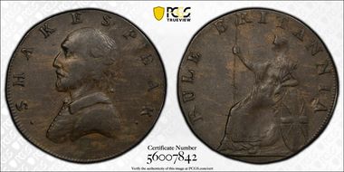 (c.1790) Tk 1/2D DH-331 Warwickshire Shakespeare VF35BN