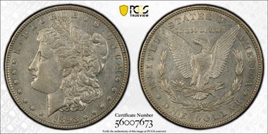 1893 $1 VAM 4, Doubled Stars AU50