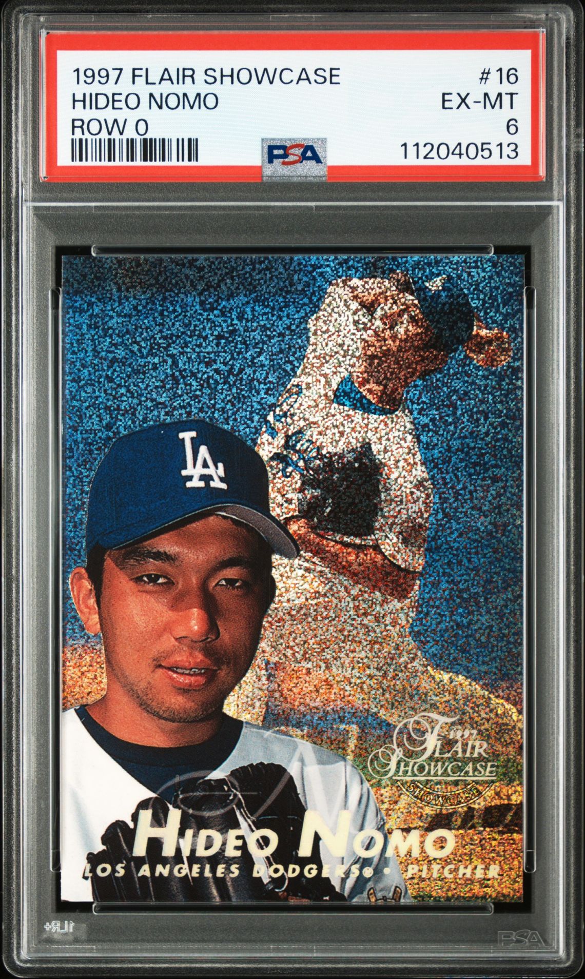 1997 FLAIR SHOWCASE ROW 0 #16 Hideo Nomo front