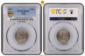 1957 5 Pta (1968) MS64