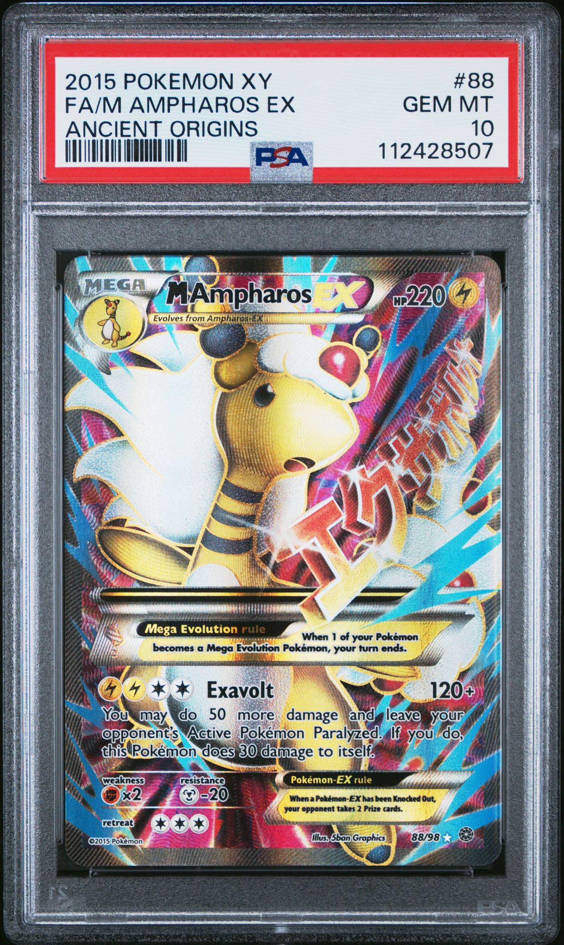2015 Pokemon POKEMON XY ANCIENT ORIGINS #88 Fa/M Ampharos Ex front