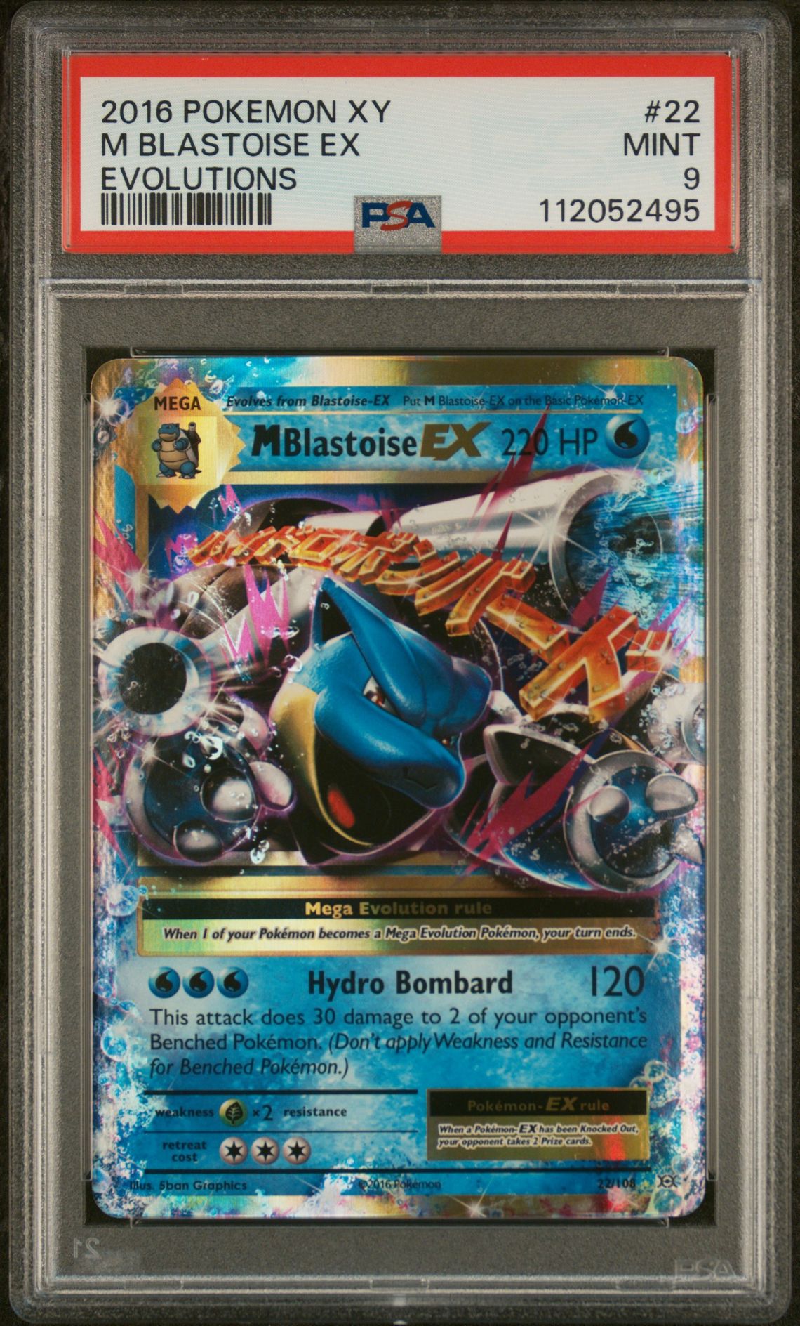 2016 Pokemon Xy Evolutions M Blastoise Ex #22 (Evolutions) Mint 9 front