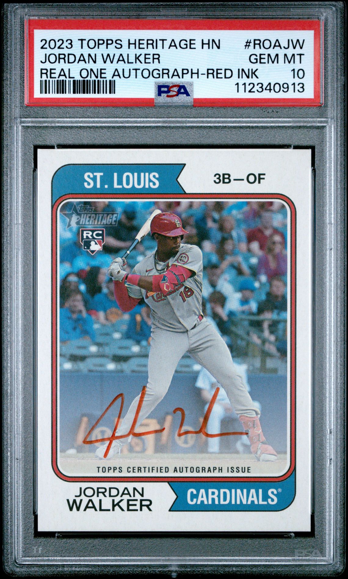 2023 Topps TOPPS HERITAGE REAL ONE AUTOGRAPHS RED INK #ROAJW Jordan Walker front