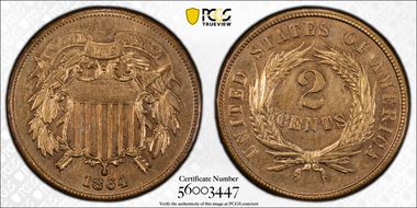 1864 2C Large Motto N1BN