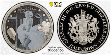 2025 1/2 Cr Marilyn Monroe Colorized Behind the Diamonds MS70