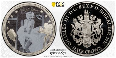 2025 1/2 Cr Marilyn Monroe Colorized Behind the Diamonds MS70