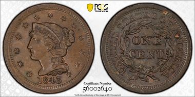 1843 1C Mature Head MS61BN