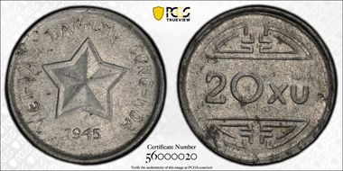 1945 20 Xu Lec-1 Tranche Striée MS61