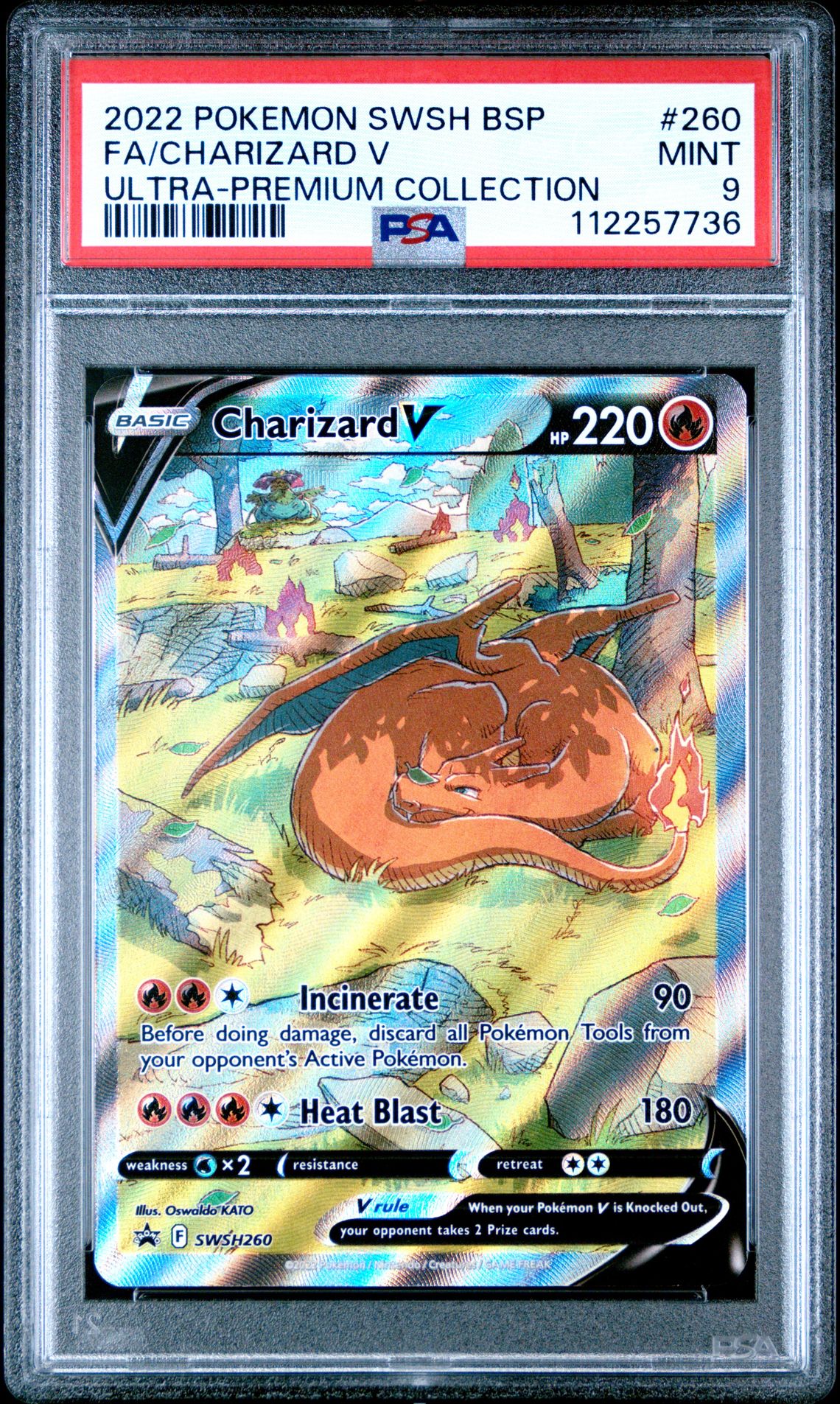 2022 Pokemon Swsh Black Star Promo Fa/Charizard V #260 (Ultra-Premium Collection) Mint 9 front