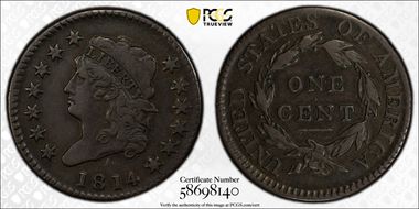 1814 1C Crosslet 4 VF35BN