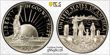 1986-S 50C Statue Of Liberty PR69DCAM