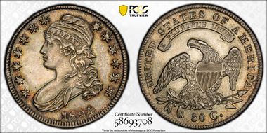 1834 50C Small Date, Small Letters MS62