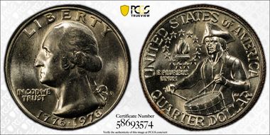 1976-D 25C Clad MS66