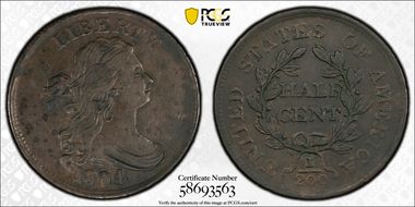 1804 1/2C Crosslet 4, No Stems N1BN