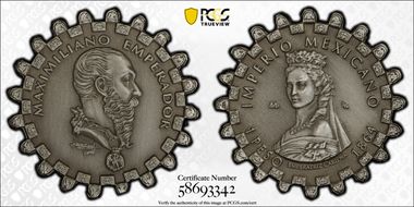 "2020"-LR AMB Medal Carlota Alternative Peso #2 (2021) Ag Antique Finish MS70