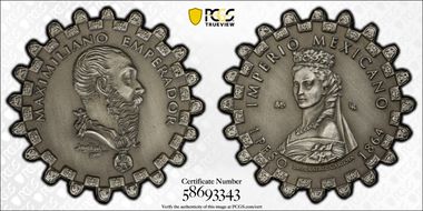 "2020"-LR AMB Medal Carlota Alternative Peso #2 (2021) Ag Antique Finish MS70