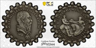 "2020"-LR AMB Medal (2021) Escobedo/Maximilian Ag Alternative Peso Antiqued MS70