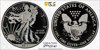 2013-W $1 Enhanced Silver Eagle West Point Mint Set SP70