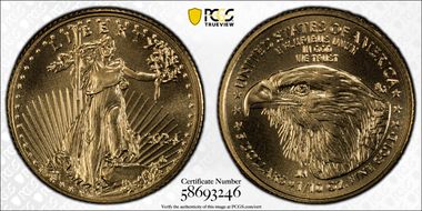 2024 $5 Gold Eagle MS70