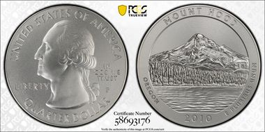 2010-P 25C Mount Hood NP 5 oz Silver SP70
