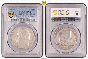 1934 Medal  Kienast-499 Ag Matte E: BAYER FEINSILBER SP62