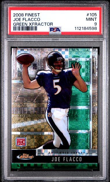 2008 Finest Joe Flacco #105 (Green Xfractor) Mint 9 front