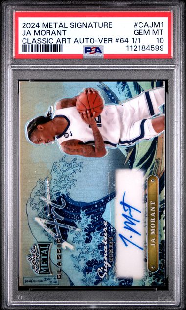 2024 Leaf Metal Signature Series Classic Art Autographs Ja Morant #Cajm1 (Classic Art Auto-Ver #64 1/1) Gem Mt 10 front