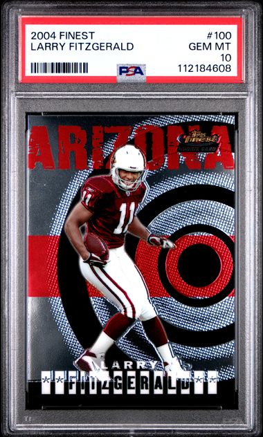 2004 Finest Larry Fitzgerald #100 Gem Mt 10 front
