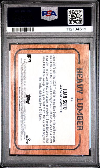 2023 Topps Heavy Lumber Juan Soto #Hl3 (Heavy Lumber) Mint 9 back