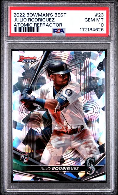 2022 Bowman's Best Julio Rodriguez #23 (Atomic Refractor) Gem Mt 10 front