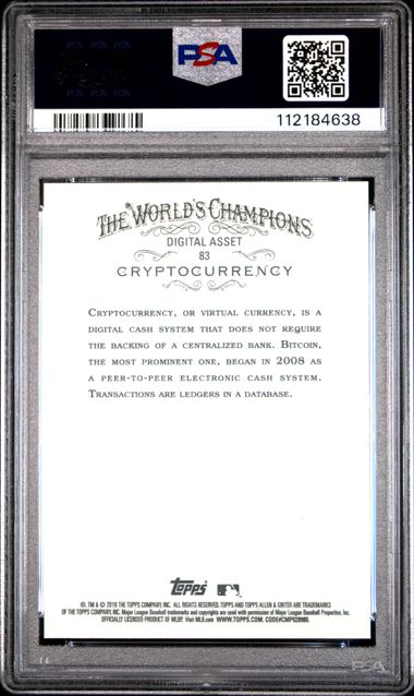 2018 Topps Allen & Ginter Cryptocurrency #83 Gem Mt 10 back