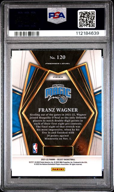 2021 Panini Select Franz Wagner #120 (Scope Prizm) Gem Mt 10 back