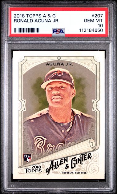 2018 Topps Allen & Ginter Ronald Acuna Jr. #207 Gem Mt 10 front