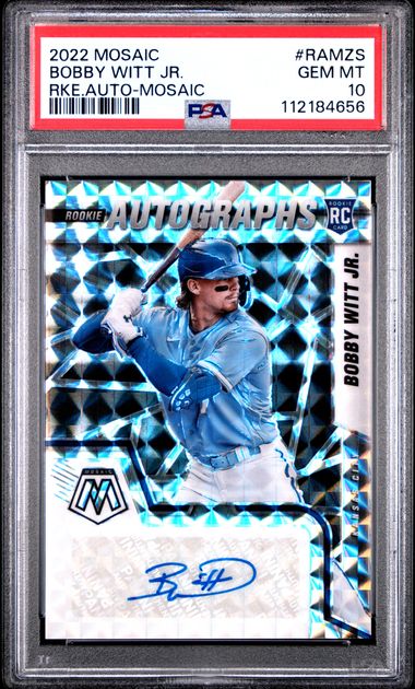 2022 Panini Mosaic Rookie Autographs Bobby Witt Jr. #Ramzs (Rke.auto-Mosaic) Gem Mt 10 front