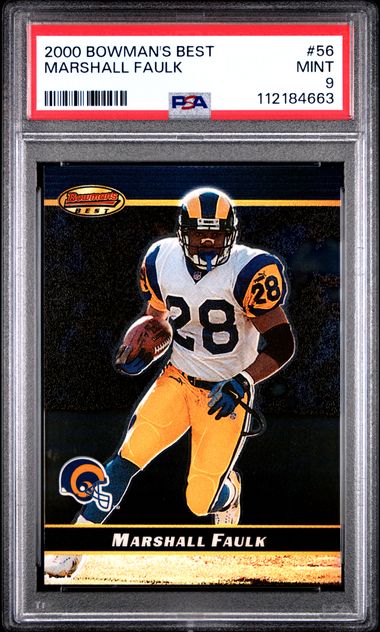 2000 Bowman's Best Marshall Faulk #56 Mint 9 front
