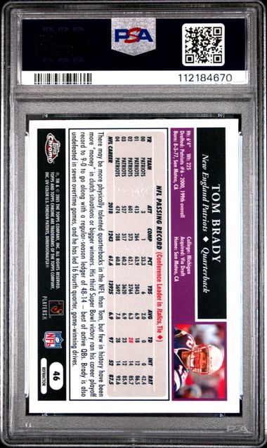 2005 Topps Chrome Tom Brady #46 (Refractor) Mint 9 back