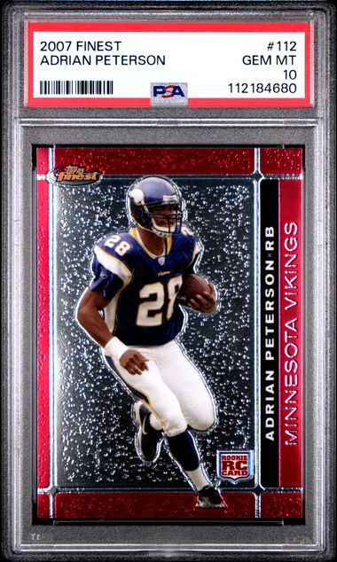 2007 Finest Adrian Peterson #112 Gem Mt 10 front