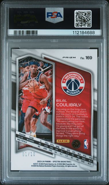 2023 Panini Spectra Bilal Coulibaly #169 (Gold International) Mint 9 back