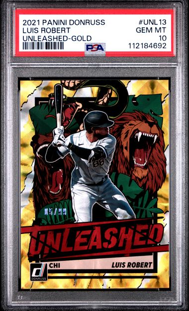 2021 Panini Donruss Unleashed Luis Robert #Unl13 (Unleashed-Gold) Gem Mt 10 front