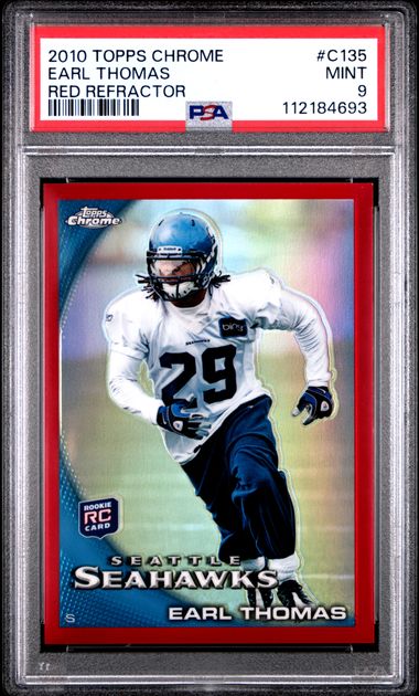 2010 Topps Chrome Earl Thomas #C135 (Red Refractor) Mint 9 front