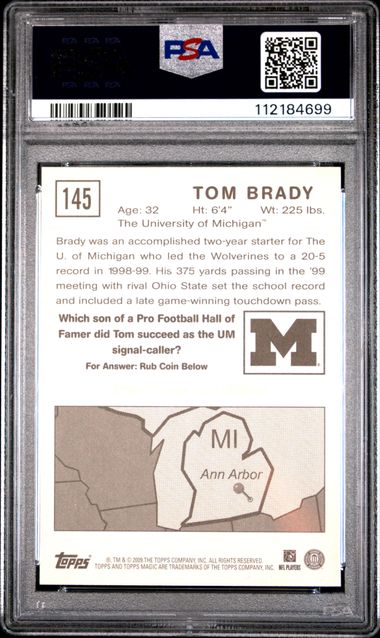 2009 Topps Magic Tom Brady #145 Gem Mt 10 back