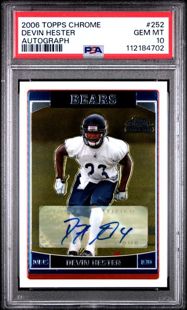 2006 Topps Chrome Devin Hester #252 (Autograph) Gem Mt 10 front